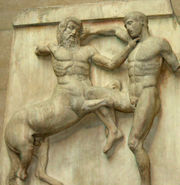 En Kantaur på en metop från Parthenon